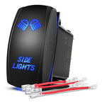 Nilight Side Lights Rocker Switch Led Light Bar 5Pin Laser On Off SPST switches 20A/12V 10A/24V Blue with Jumper Wires Set for Cars Trucks RVs