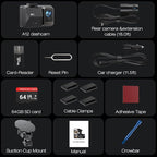 4K Dash Cam Front Rear, Dual Channel Dash Cams with 64GB Card 4K+1080P, Dash Camera for Cars with 5G WiFi, APP Control,2.0" IPS Screen,Night Vision,G-Sensor,170°Wide Angle,Parking Mode,Loop Recording