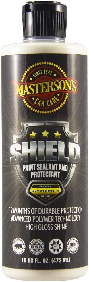 MASTERSON'S CAR CARE MCC_109_16 Shield Paint Sealant & Protectant - Nano Polymer Coating for Cars, Trucks, Motorcycles, RV - Delivers High Gloss Shine - Super Hydrophobic Repelling (16 oz)