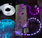 AZIMOM 10W Twinkle Bluetooth RGBW LED Fiber Optic Star Ceiling Light Kit 300pcs 0.75mm 9.8ft Sensory Music Mode APP Remote Control for Indoor Car Interior Decoration