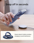 SYNCWIRE for MagSafe Ring Phone Holder, 360° Rotation Magnetic Cell Phone Grip Dual-Sided Magnets Phone Ring Kickstand Compatible with iPhone 17 16 15 14 13 12 Pro Max MagSafe, Android, Samsung etc.