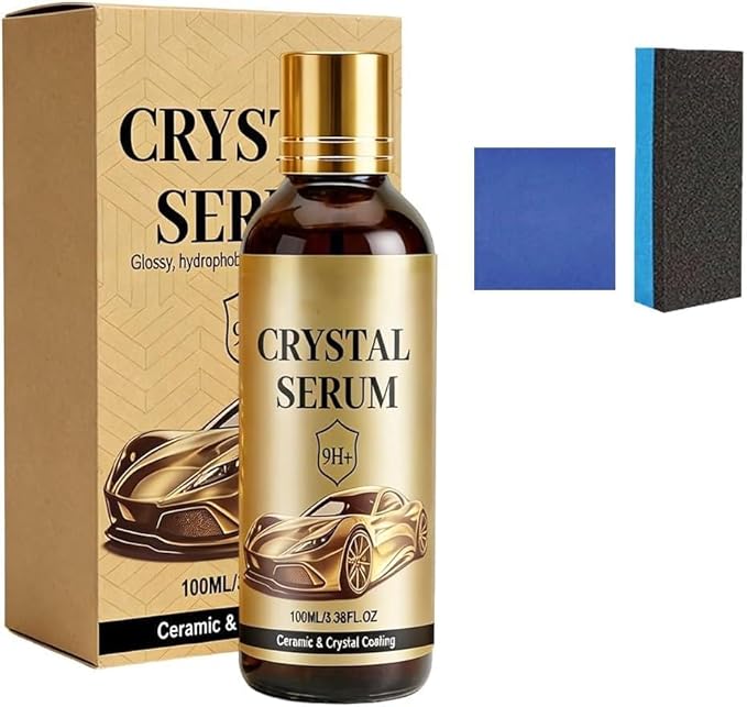 Crystal Serum 2026 Ceramic Coating for Car, 9H Advanced Graphene Ceramic Coating Hardness for Auto Car Detailing, Gloss Hydrophobicity Anti Scratch for Vehicle (1 Set)