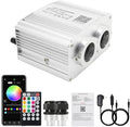 AKEPO 16W Car Home Dual-Head Twinkle Fiber Optic Light Engine, Twinkle+APP Control+Music Activated+28-Key Remote for Starlight Headliner Kit
