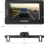 FEISIKE Backup Camera, 1080P IR Night Vision with Monitor, Easy Setup Plug-Play Rear View Camera, 150 Degrees Wide Angle, IP68 Waterproof, 4.3" Display for Car Truck SUV