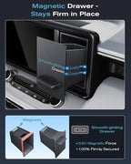 CDEFG UPGRADED for Ford Maverick 2022-2024 Center Console Screen Storage Drawer w/Magnet Design Slides Smoothly - Maverick 8" Screen Cubby Storage Box - for 2022-2024 Maverick Accessories