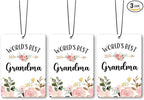 Grandma Gifts Car Air Freshener Accessories 3pcs,World's Best Festive Gifts for Granmda Christmas,Pink Flower Rustic Hanging Scent Lavender Fragrance Card for Women Closet Bathroom Home Decor