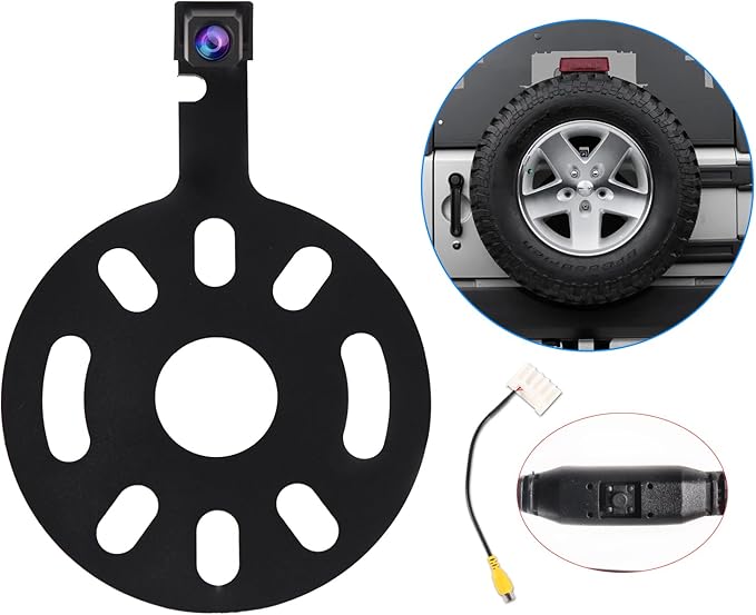ASURE Spare Tire Backup Camera for Jeep Wrangler JK 2007-2017, Jeep JK Backup Camera Kit,1080P HD Starlight Rear View Camera, PAL NTSC AHD CVBS Switch, 170° Wide Angle with 26FT Cable, IP68 Waterproof