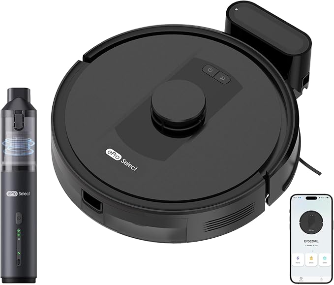 Apical Life Robot Vacuum and Mop (4000Pa) + Handheld Vacuum Cordless (16000Pa) Bundle, Smart Robotic Vacuum with Self-Charging & 150 Min Runtime + 100W Portable Vacuum for Car & Home, Pet Hair, Hardwo
