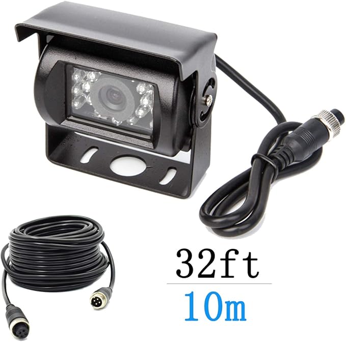 4 Pin Backup Camera Heavy Duty IR Night Vision Waterproof for Trucks Car Vehicle Trailer Truck Van Tow rv Replacement Universal Auto Rear View Backup Camera with Cable 33ft