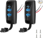 2PCS 3 Ports 12V RV USB Outlet 72W, 2PCS Type-C PD3.0 Quick Charge & Dual QC3.0 Panel Wall Surface Mount, Automotive Car Multi-Port USB Socket Charger Adapter for RV Marine Boat Bus Camper ATV Truck