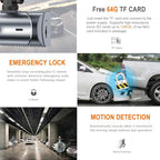 1080P Dash Cam Front Inside, Full HD Dual Dash Cam for Cars, WiFi Dash Camera, 3.16" Screen,Night Vision,G-Sensor, Loop Recording, APP Control, 170°Wide Angle, Include 64GB Card