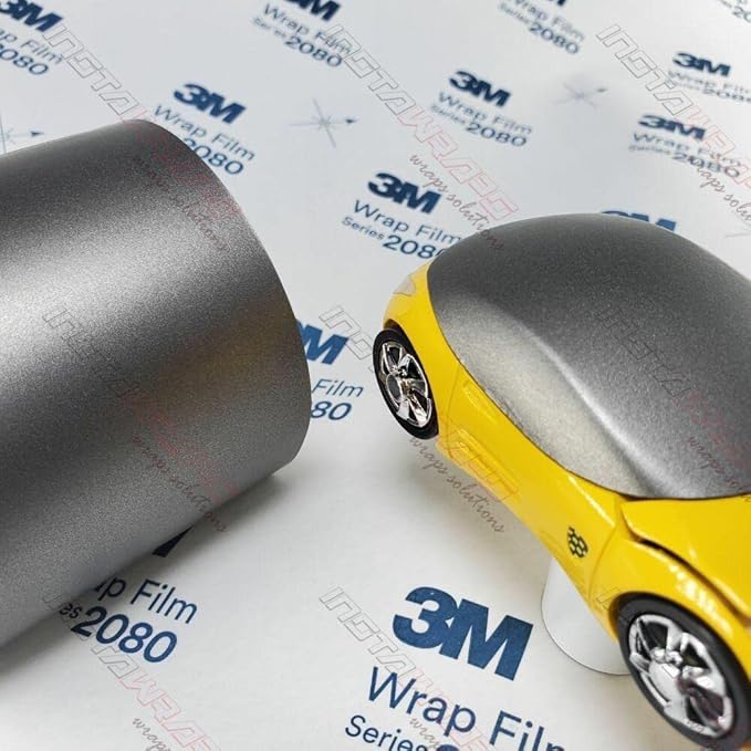 3M Car Wrap Roll 2080 Matte Gray Aluminum | M230 | (Sample 3in x 5in) | Automotive Vinyl Wrap for Cars - Car Interior Wrap & Exterior