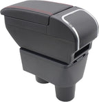 YJYWZH Armrest Box for Nissan Almera Versa 2012-2019 Car Center Storage Box Organizer Interior Hand Centre Consoles with Cup Holder Arm Rest Double-Layer Accessories Black