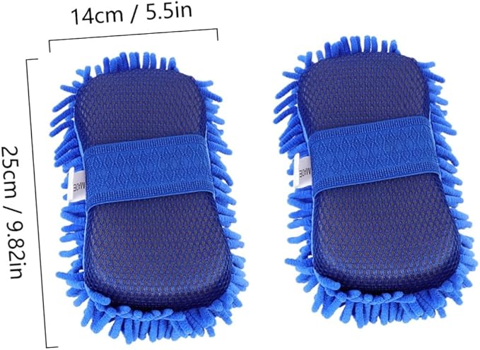 Amosfun 2Pcs Auto Cleaning Gloves Lightweight Car Wash Mitts Durable and Practical Car Cleaning Tool for Vehicle Detailing Convenient Storage and Use