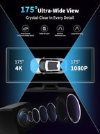 Largest Portable 11.26'' Wireless CarPlay/Android Auto Screen with 2.5D 1920x720 HD Display, Built-in DVR, 4K Front + 1080P Rear Camera, Car Screen,Easy Install Dash Cam,GPS Navigation,Voice Control