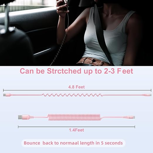 USB A to C Cable Fast Charging 3FT for Car, 2Pack USB Type C Charger Cable for iPhone 16, USB-C Cable Compatible with iPhone 17/16/15/Plus/Pro/Pro Max/Samsung Galaxy A10e A20-Pink