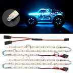 Waterproof LED Light Strips for RC Cars Trucks Airplanes Boats Drones Fixed Wing AR Wing Model Underglow Light (Ice Blue)