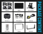 Fookoo HD 1080P 7" Wired Backup Camera System, 7-inch Quad Split Screen Monitor W/Recording, IP69 Waterproof Side View Rear View Cameras, Parking Lines for Truck/Trailer/RV/Tractor/ 5th Wheel (DY704)