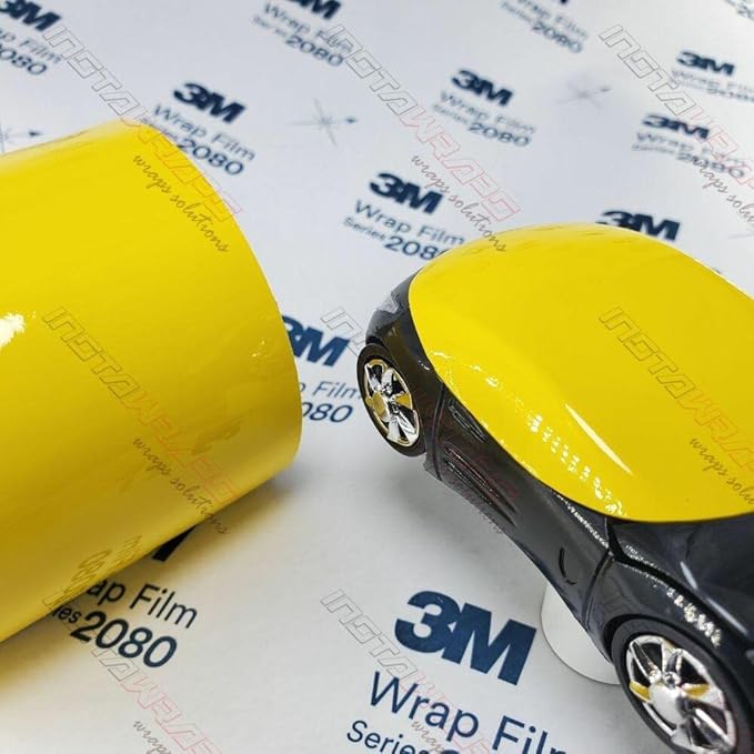 3M Car Wrap Roll 2080 Gloss Bright Yellow | G15 | (5ft x 15ft (75 Sq/ft)) | Automotive Vinyl Wrap for Cars - Car Interior Wrap & Exterior | w/Free Instawraps Pro Glove