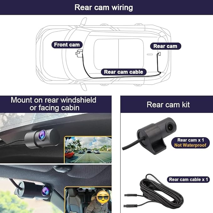 Fitcamx 2K Dual Dash Cam Suitable for Volvo S90 V90 2017-2021 & XC60 2018-2021 T5 T6 (Model A), OEM Look, Front 1440P+ Rear 1080P HD Video, WiFi & APP, Loop Recording, G-Sensor, Easy to Use, 64GB Card