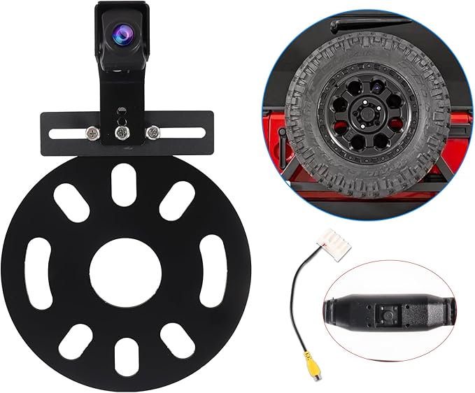 ASURE Adjustable Spare Tire Backup Camera for Jeep Wrangler JK 2007-2017,1080P HD Starlight Rear View Camera, PAL NTSC AHD CVBS Switch, 170° Wide Angle with 26FT Cable, IP68 Waterproof