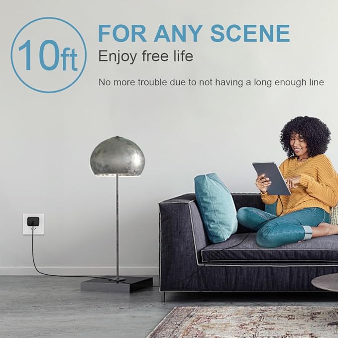 iPhone Charger Fast Charging 10FT iPhones 17 16 15 Charger 3 Pack Type C Chargers USB C Charger Compatible with iPhone Air 17/17 Plus/17 Pro/17 Pro Max/16/16 Plus/16 Pro/AirPods(Black)