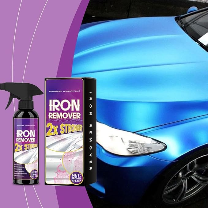 Iron Remover Car Detailing, Multipurpose Iron Powder Remover Spray, IronDecon Spray, Pulls Out Brake Dust, Rust & Fallout, for Motorcycle Tires, Brake Calipers, Boats, RVs, and Painted Surfaces