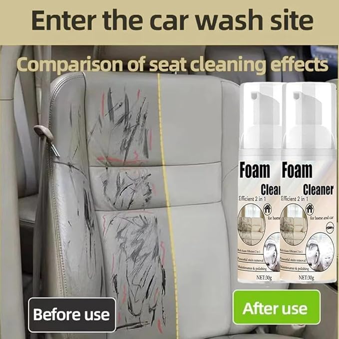 Multi-Purpose Foam Cleaner,30/60ml Car Interior Foam Refinisher Cleaner,All Around Master Foams Cleaners,Strong Stain Remover for Cars Interior and Kitchen
