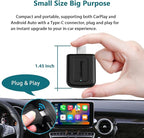 Sunweyer 2024 Latest Wireless CarPlay & Android Auto Dongle 2 in 1 Auto Connect Box,USB Type-C Port,Supports Online Updates Wired to Wireless Adapter