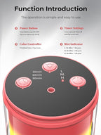 Waterless Essential Oil Diffuser: 9 Colors LED Scent Diffuser for Home&Car&Office - Portable Diffuser with 48H Battery, 4 Timers & 3 Mist Levels, Bright Red