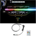 Car LED Strip Lights, 43.3 Inch 64 Colors Music Mode Inside Vehicle Dash Ambient Lighting Kit with Wireless Remote Control, Automotive Interior Dashboard Lamp, Universal Fit