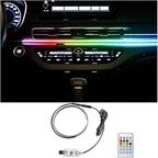 Car LED Strip Lights, 43.3 Inch 64 Colors Music Mode Inside Vehicle Dash Ambient Lighting Kit with Wireless Remote Control, Automotive Interior Dashboard Lamp, Universal Fit