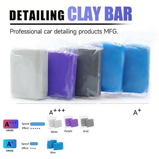 White Clay Bar 300g – Non-Abrasive Fine Grade Car Detailing Clay for Paint, Glass & Chrome – Soft, High-Elasticity, Reusable, Ideal for PPF, Wax & Glass Cleaning