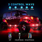 Rock Lights for Trucks 10 Pods RGB LED Rock Lights with Bluetooth APP/Remote Control Music Mode Extension Cords Underglow Lights IP68 Waterproof Neon Light Kits for Car Jeep Offroad Pickup