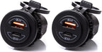 12/24V Socket Dual USB Type C PD 3.0 (60W) + USB A (36W) Fast Charger for Car, Boat, Marine & RVs (2-Pack)