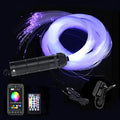 AZIMOM Car Use 6W RGBW Mixed295pcs 9.8ft Fiber Optic Lights Starlight Ceiling Light Kit End Glow Optic Cable Music Mode APP Remote Sensory Lighting Indoor Home Headliner Decoration