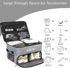 2 Layer Golf Trunk Organizer, Waterproof Car Golf Locker with Separate Ventilated Compartment for 2 Pair Shoes, Golf Trunk Storage for Balls, Tees, Clothes, Gloves, Accessories, Golf Gifts