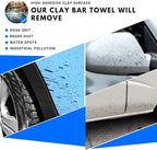 Mnixy Microfiber Clay Bar Towel Pack of 2 with 2 Gifted Gloves Fine Grade Auto Detailing Towel Clay Bar Alternative (Blue)