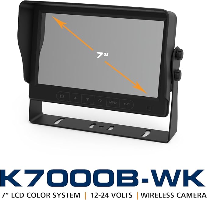 ECCO K7000B-WK Dashboard Video Camera Kit with 7 Inch LCD Color Wireless System