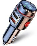 LIHAN Bluetooth 5.4 Car Adapter FM Transmitter, USB-C PD 30W & QC3.0 18W Fast Charging, HiFi Bass EQ, CVC Hands-Free Calls, Siri Google Assistant, Wireless Radio Adapter for 12V/24V Cars/Trucks/Vans