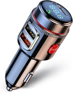 LIHAN Bluetooth 5.4 Car Adapter FM Transmitter, USB-C PD 30W & QC3.0 18W Fast Charging, HiFi Bass EQ, CVC Hands-Free Calls, Siri Google Assistant, Wireless Radio Adapter for 12V/24V Cars/Trucks/Vans