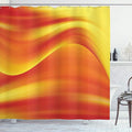 Ambesonne Orange Shower Curtain, Digital Waves with Different Tones with Motion Effect Smooth Hot Lines Art Print, Cloth Fabric Bathroom Decor Set with Hooks, 69" W x 75" L, Burnt Orange