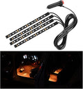 Car LED Strip Light, 48 LEDs RGB Neon Interior Atmosphere Lights, 12V Under Dash Ambient Night Light, Cigarette Lighter Auto Interior Decorative Lamp, Car Accessories (Orange-Yellow)