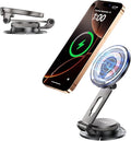 15W Magnetic Wireless Car Mount Charger,XO Foldable and Adjustable Fast Charging Phone Holder, Ultra Mag Safe Car Charger for iPhone 16 15 14 13 12, Gifts for Men/Women