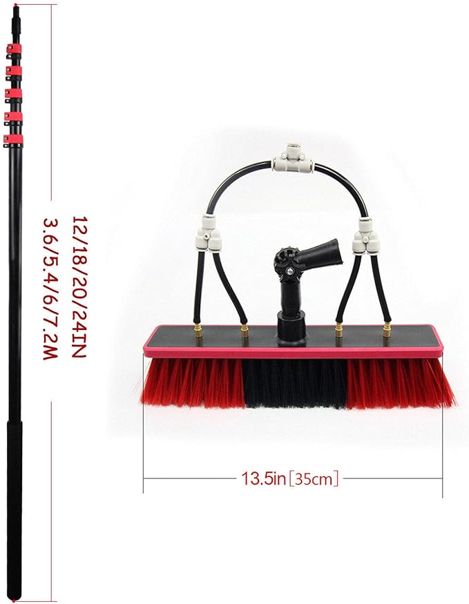Photovoltaic Panel Cleaning Brush,High-Altitude Cleaning Brush,with Extension Pole,Water Fed Pole Brush Tool,Telescopic Window Cleaning Tools,3.6M (6M)