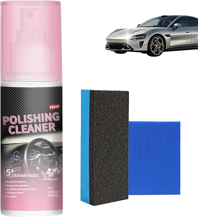 Polishing Cleaner Car Interior, 2026 Upgrade Car Interior Cleaner Spray All Purpose for Leather Plastic Rubber Dashboard Vinyl Seats (1 Pack)