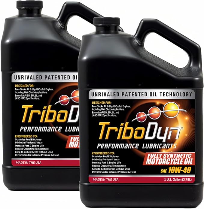 10W40 Motorcycle Oil JASO MA2 Full Synthetic – Patented Ceramic Coating Technology – For Motorcycles, ATVs, UTVs & Watercraft (2 Gallon Box)