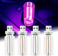 4Pcs Car USB Night Light, Touch Adjustment LED Ambient Lighting Plug in USB Automotive Night Lamps, Mini LED Bulb for Car, Camping, Holiday, Decoration, Bedroom, Party(Purple)