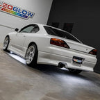 LEDGlow 4pc White LED Flexible Car Slimline Underbody Underglow Accent Neon Lighting Kit - 4 Unique Patterns - Water Resistant, Low Profile Light Tubes - Includes Control Box & Remote