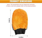 2PCS Car Wash Mitt, Coral Fleece Microfiber Dusting Mitt, No Scratch No Lint Cleaning Glove with Elastic Wrist Cuff, Reusable Car Washing and Detailing Supplies (Palm)